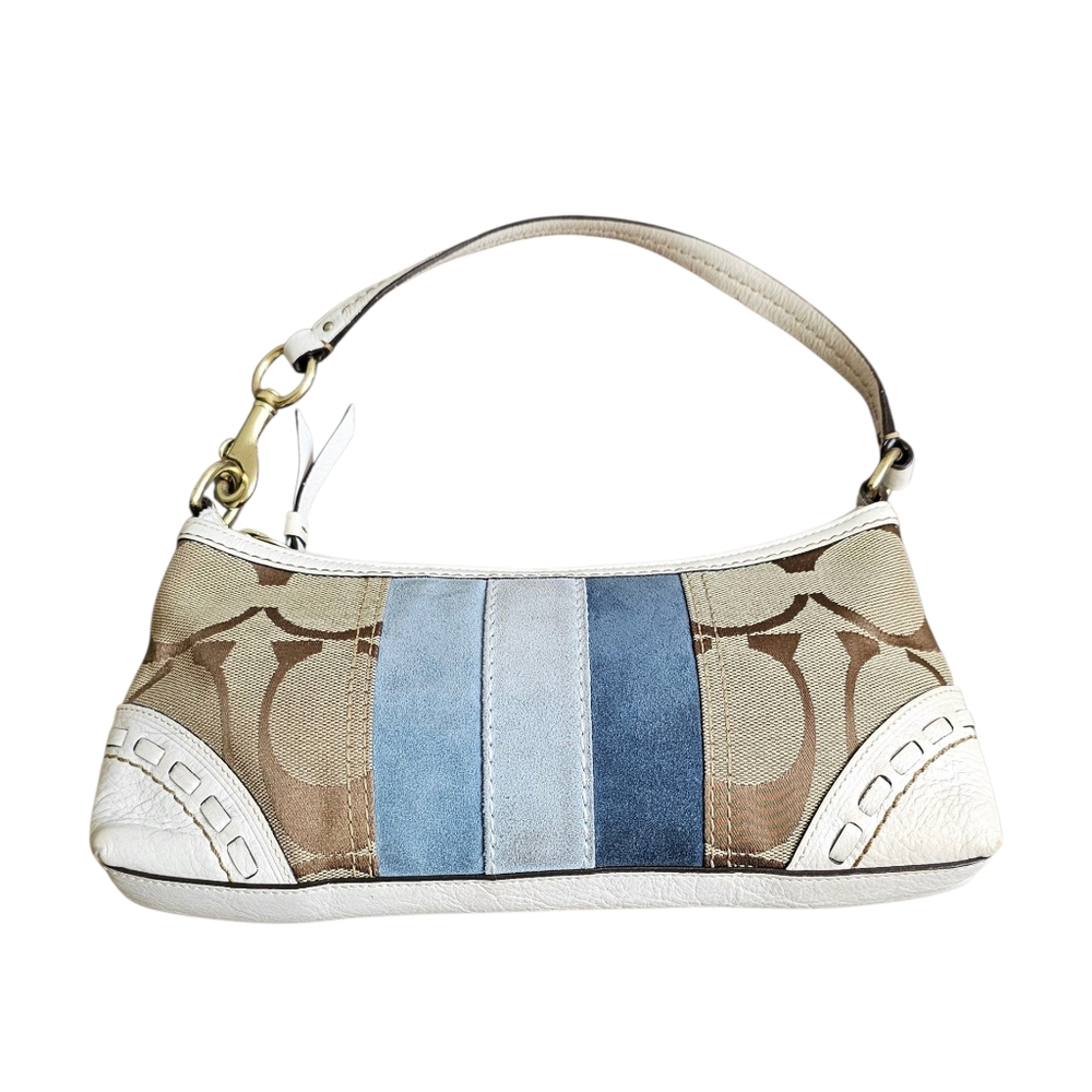 Coach Beige and Blue Patchwork Bag